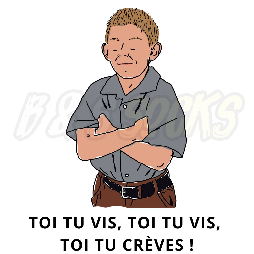 T-Shirt base ball manches courtes noir B & S Socks Malcolm - Dewey "Toi tu vis, toi tu vis, toi tu crèves"