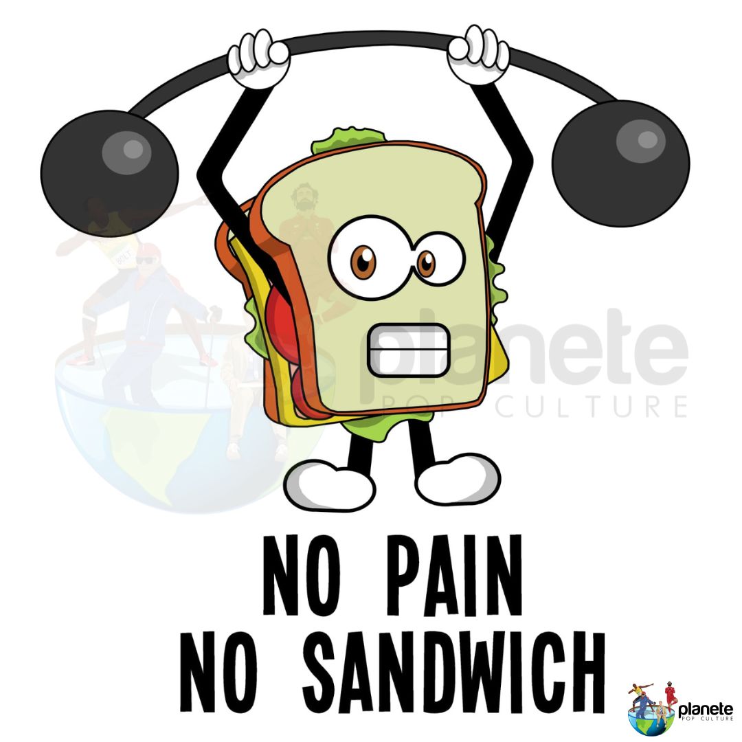 Chaussettes B & S Socks x Planète Pop Culture - No pain no sandwich