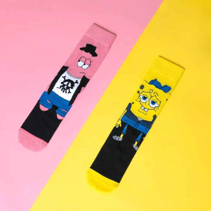 Chaussettes ODDSOX- Hipster Bob l'éponge et Patrick