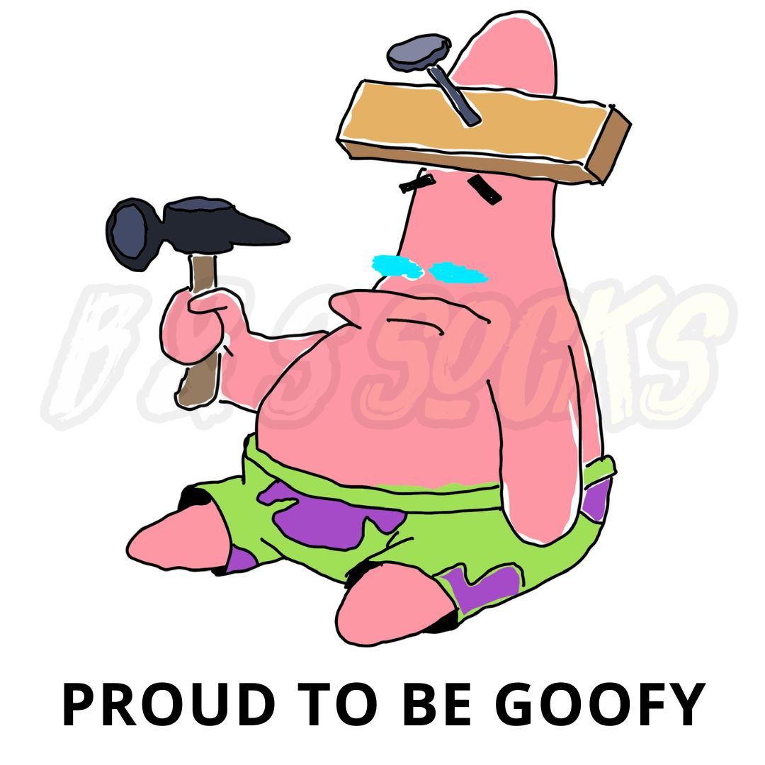 T-Shirt coton blanc unisexe B & S Socks - Patrick Bob l'éponge "Proud to be goofy"