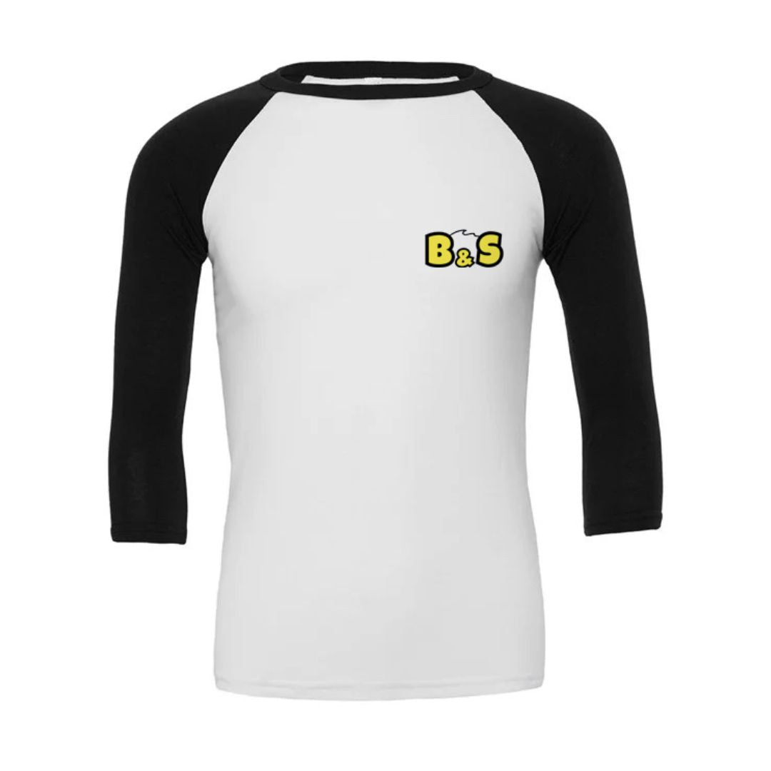T-shirt baseball manches 3/4 noires - Jean-Pierre
