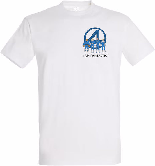 T-Shirt coton blanc unisexe B & S Socks - Marvel 4 Fantastiques "I am Fantastic !"